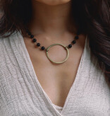 Cobblestone Living Onyx Selena Circle Beaded Necklace