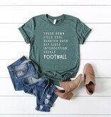 Olive and Ivory Wholesale Forest Football Words Short Sleeve Graphic Tee