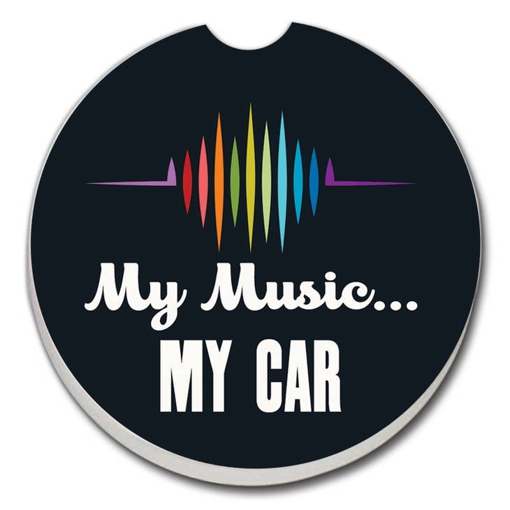 CounterArt and Highland Home "My Music, My Car" Absorbent Stone Car Coaster