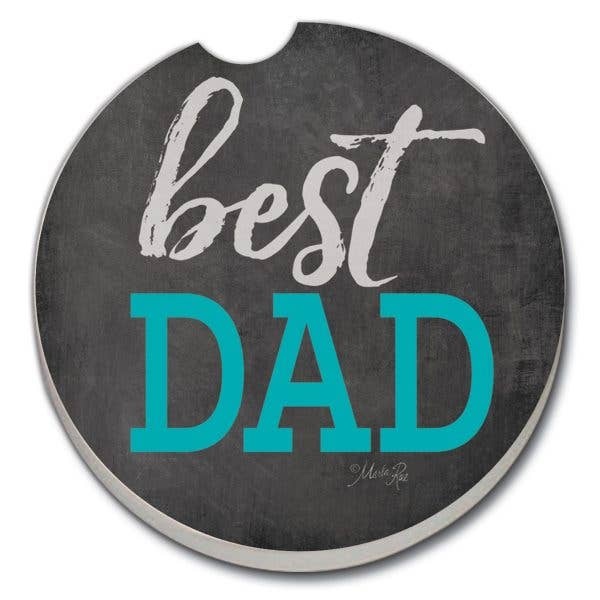 CounterArt and Highland Home Best Dad Absorbent Stone Car Coaster