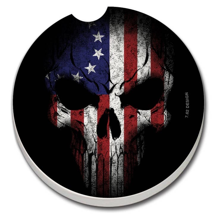 CounterArt and Highland Home Betsy Ross Skull Absorbent Stone Car Coaster