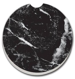 CounterArt and Highland Home Black Marble Absorbent Stone Car Coaster