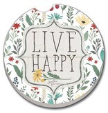 CounterArt and Highland Home Blooming Thoughts Absorbent Stone Car Coaster
