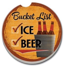 CounterArt and Highland Home Bucket List Absorbent Stone Car Coaster