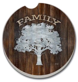CounterArt and Highland Home Family Tree Absorbent Stone Car Coaster