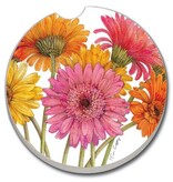 CounterArt and Highland Home Gerber Daisies Absorbent Stone Car Coaster