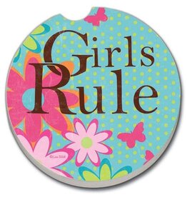 CounterArt and Highland Home Girls Rule Absorbent Stone Car Coaster