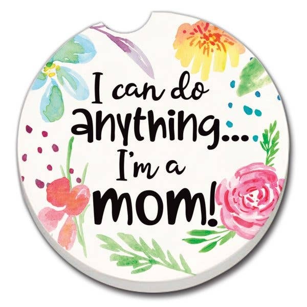 CounterArt and Highland Home I'm A Mom Absorbent Stone Car Coaster