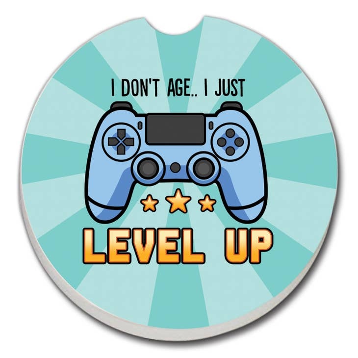 CounterArt and Highland Home Level Up Absorbent Stone Car Coaster