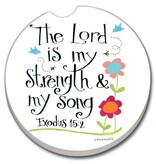 CounterArt and Highland Home Lord Is My Strength Absorbent Stone Car Coaster