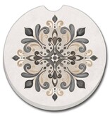 CounterArt and Highland Home Neutral Mandala Absorbent Stone Car Coaster