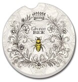 CounterArt and Highland Home Queen Bee Absorbent Stone Car Coaster
