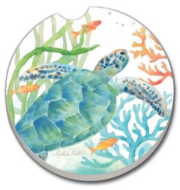 CounterArt and Highland Home Sea Life Serenade Absorbent Stone Car Coaster