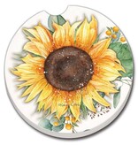 CounterArt and Highland Home Sunflower Fields Absorbent Stone Car Coaster