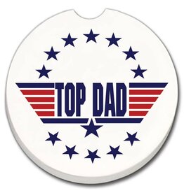 CounterArt and Highland Home Top Dad Absorbent Stone Car Coaster