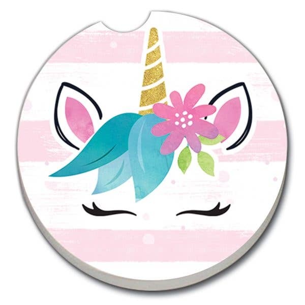 CounterArt and Highland Home Unicorn Absorbent Stone Car Coaster