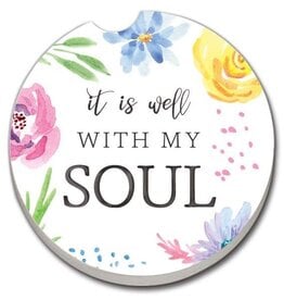 CounterArt and Highland Home Well with My Soul Absorbent Stone Car Coaster