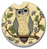 CounterArt and Highland Home Wise Owl Absorbent Stone Car Coaster