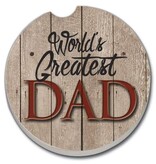 CounterArt and Highland Home World's Greatest Dad Absorbent Stone Car Coaster