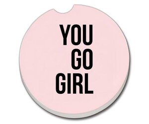 You Go Girl Absorbent Stone Car Coaster - FLEURISH