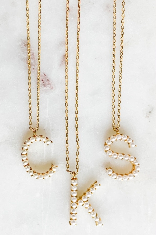 Lou & Co. Pearl Initial Necklaces