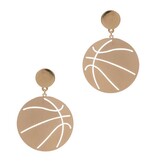 FLEURISH Gold Basketball Shaped Brass Post Earring