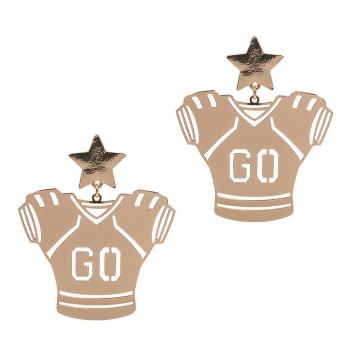 FLEURISH Gold Football Jersey Shaped Post Earring