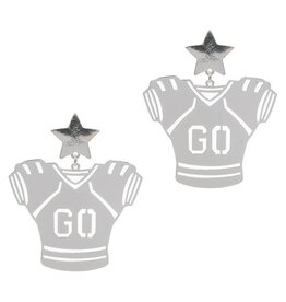 FLEURISH Silver Football Jersey Shaped Post Earring