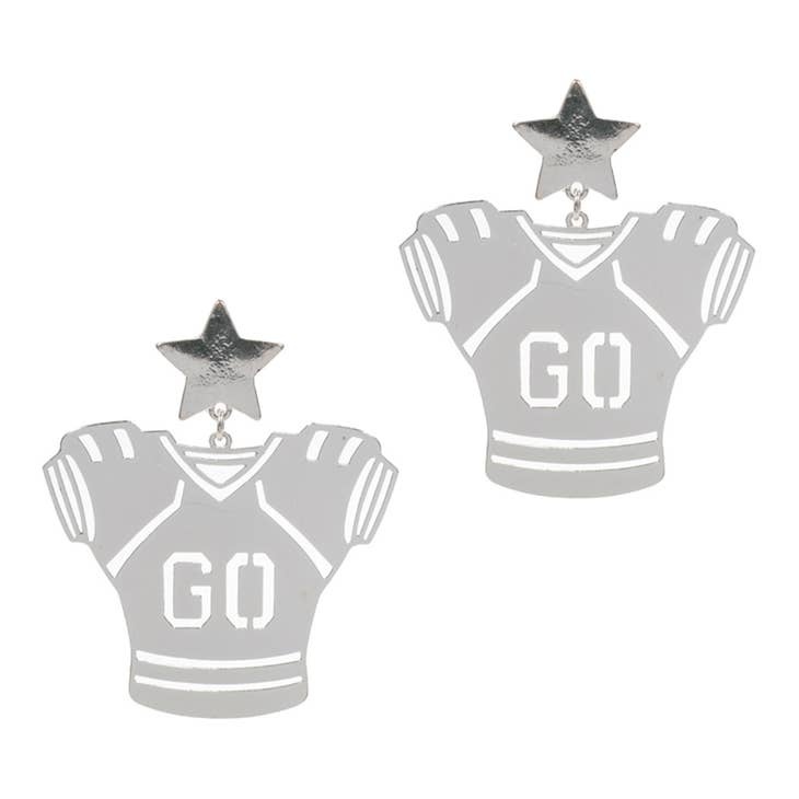 FLEURISH Silver Football Jersey Shaped Post Earring