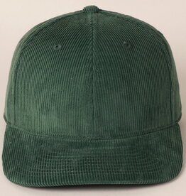 FLEURISH Dark Green Plain Cotton Corduroy Adjustable Baseball Cap