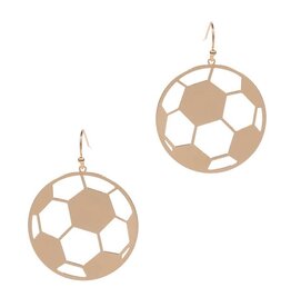 FLEURISH Gold Soccer Ball Shaped Brass Hook Earring