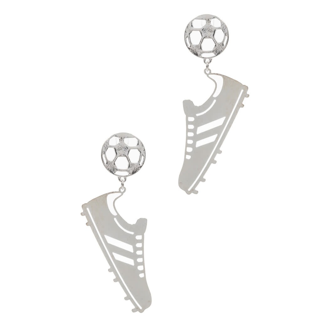Fleurish Home Silver Soccer Shoe Shaped Post Earring