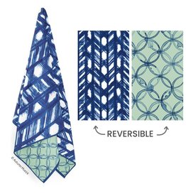 WerkShoppe Indigo Lattice - Microfiber Kitchen Dish Towel