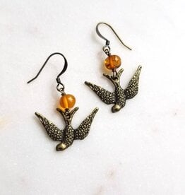 Amber Bird Earrings