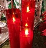 FLEURISH 3"Dia Red Glass Cylinder Candle