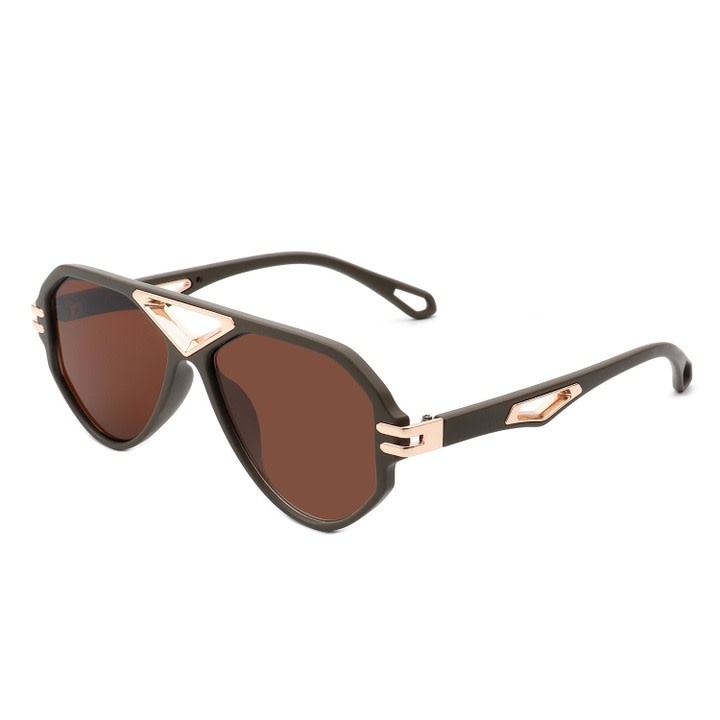 FLEURISH Gold Geometric Cut-Out Accented Sunglasses (various colors)