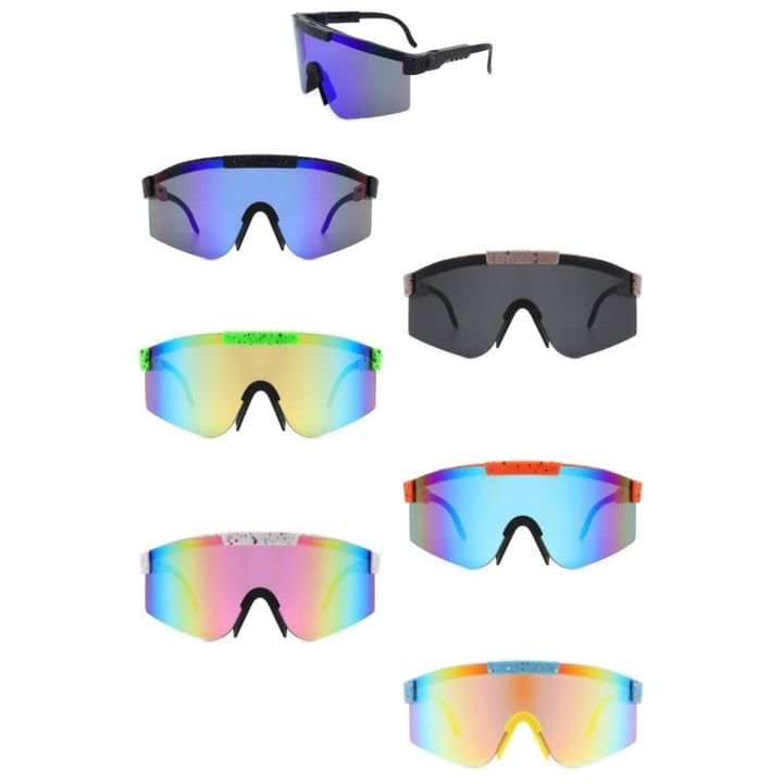 FLEURISH Mirrored Wrap Around Sports Sunglasses (various colors)