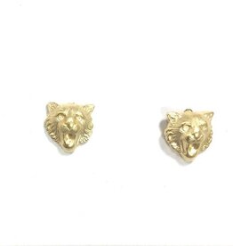 FLEURISH Gold Tiger Stud Earrings (14K)