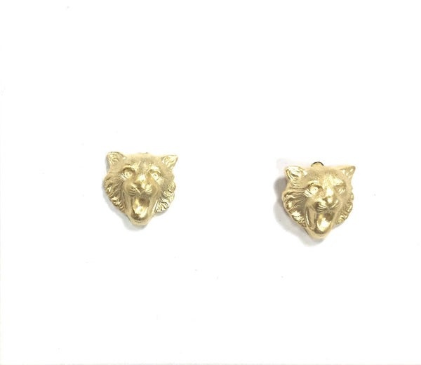 FLEURISH Gold Tiger Stud Earrings (14K)