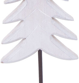 Silver Tree Lg White Washed Wood Tree