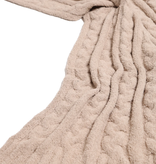 Jasmine Trading Corp. Beige Braided Cable Knit Throw Blanket