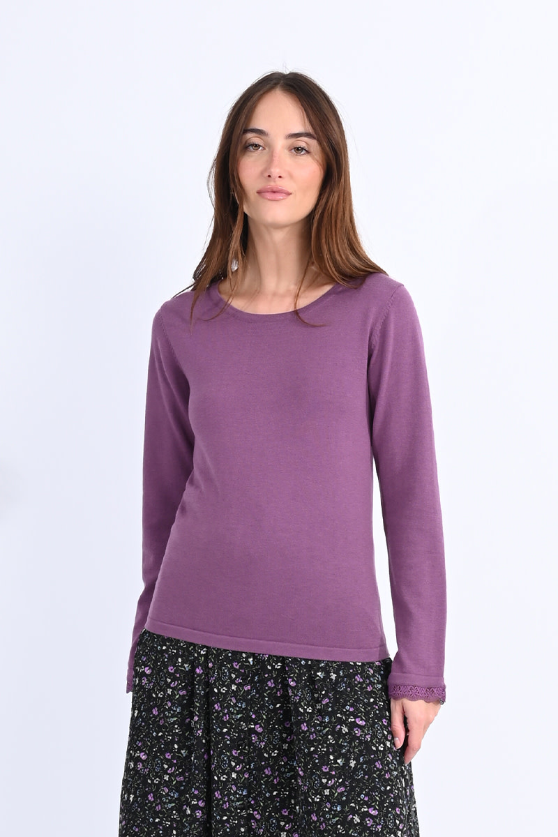 Molly Bracken Purple Crew Neck Undersweater