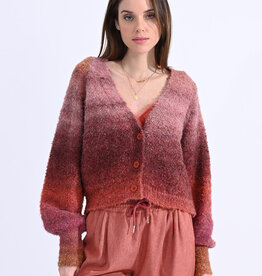 Molly Bracken Terracotta V-Neck Crop Cardigan