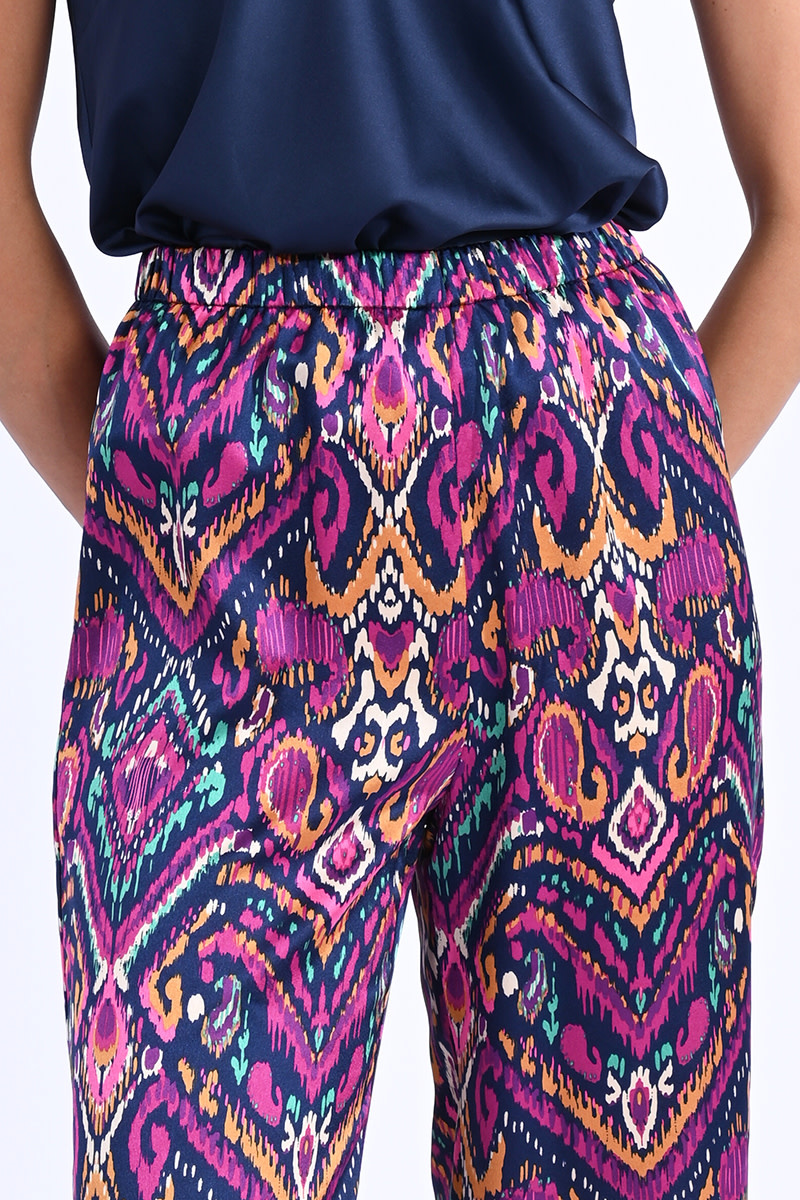 Molly Bracken Purple Leela Satin Lounge Pants