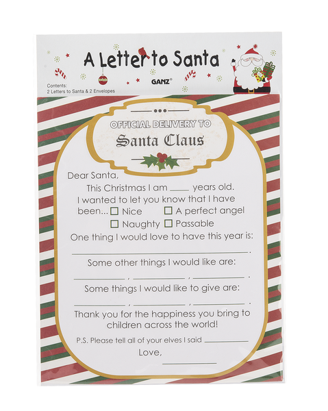 Letter To Santa (2 pack of easy to fill out letters to santa claus)
