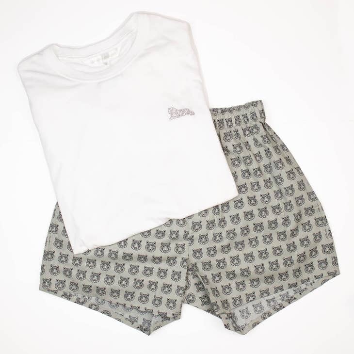 The Royal Standard Men's Tiger Boxers Gray/Black/White