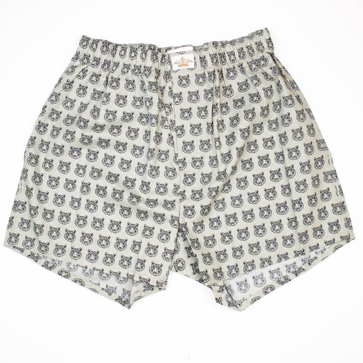 The Royal Standard Men's Tiger Boxers Gray/Black/White