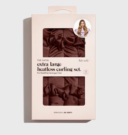 kitsch XL Satin Heatless Curling Set - Chocolate