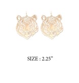 Filigree Tiger Dangle Earrings Gold