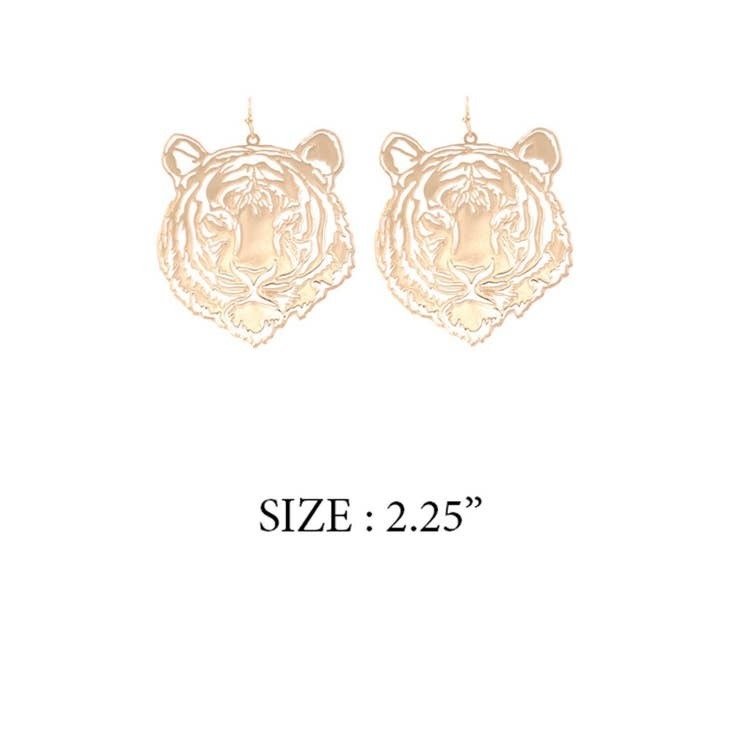 Prep Obsessed Wholesale Filigree Tiger Dangle Earrings Gold